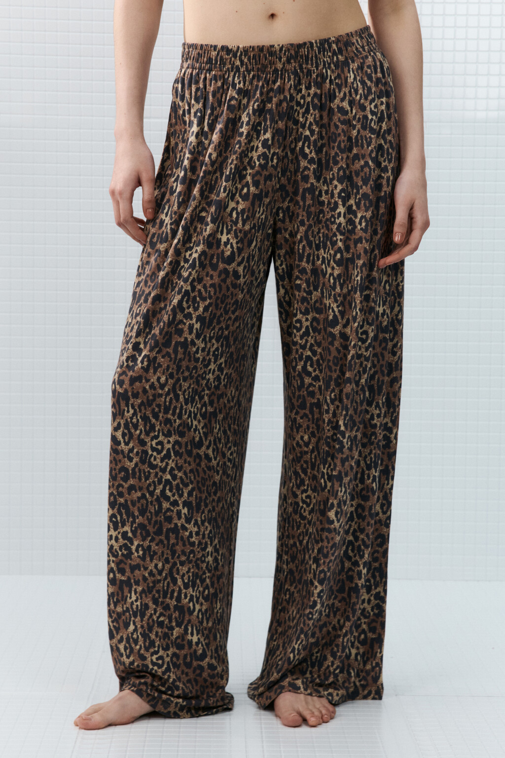 Брюки домашние широкие - цвет мультиколор - 2