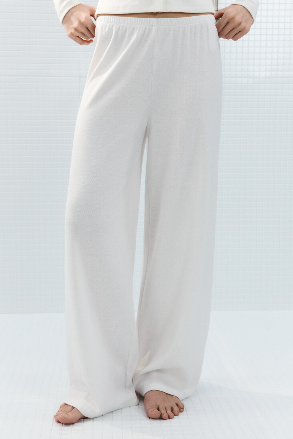 Брюки домашние широкие - цвет ванильный - 2