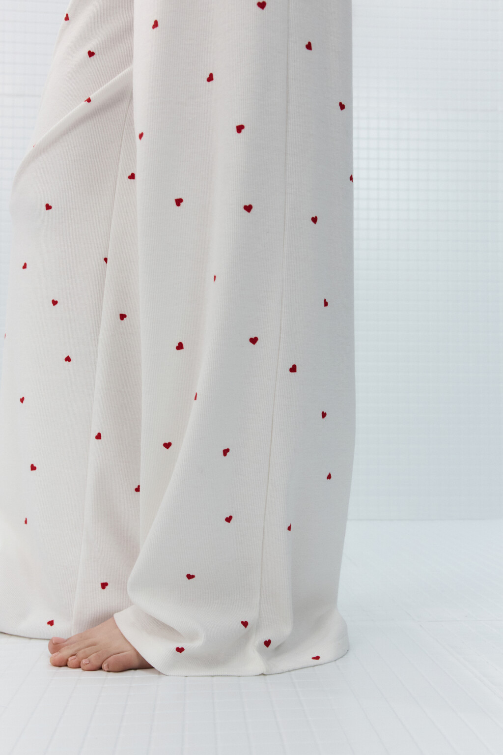 Брюки домашние широкие - цвет красный - 6