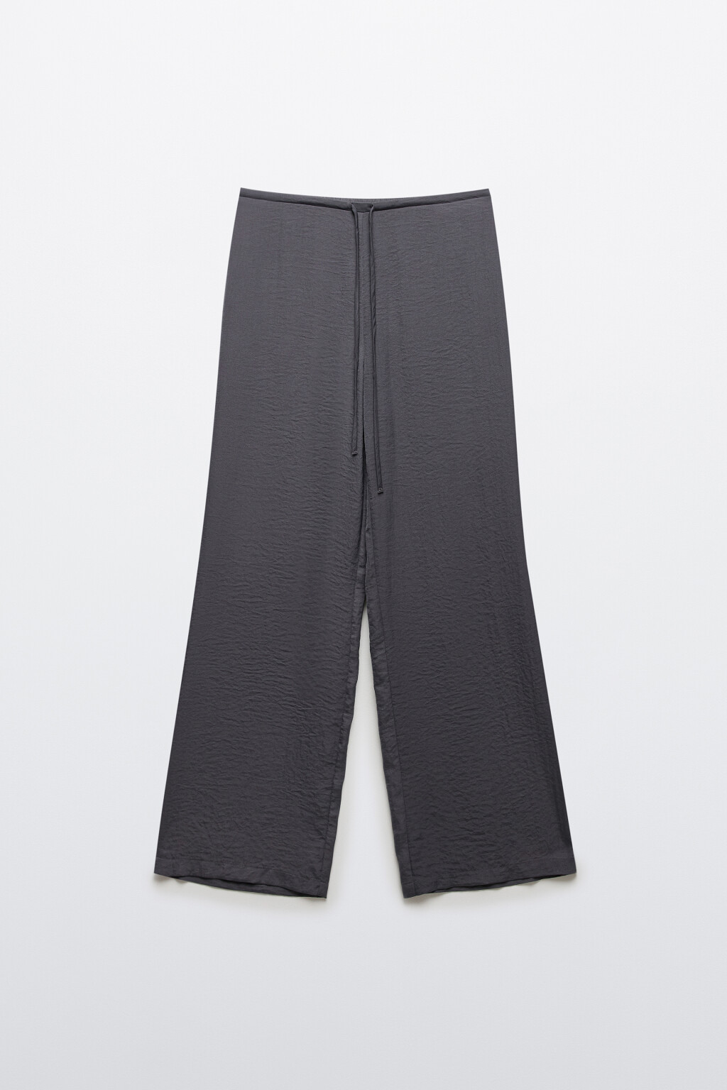 Брюки домашние с атласной фактурой - цвет серый - 1