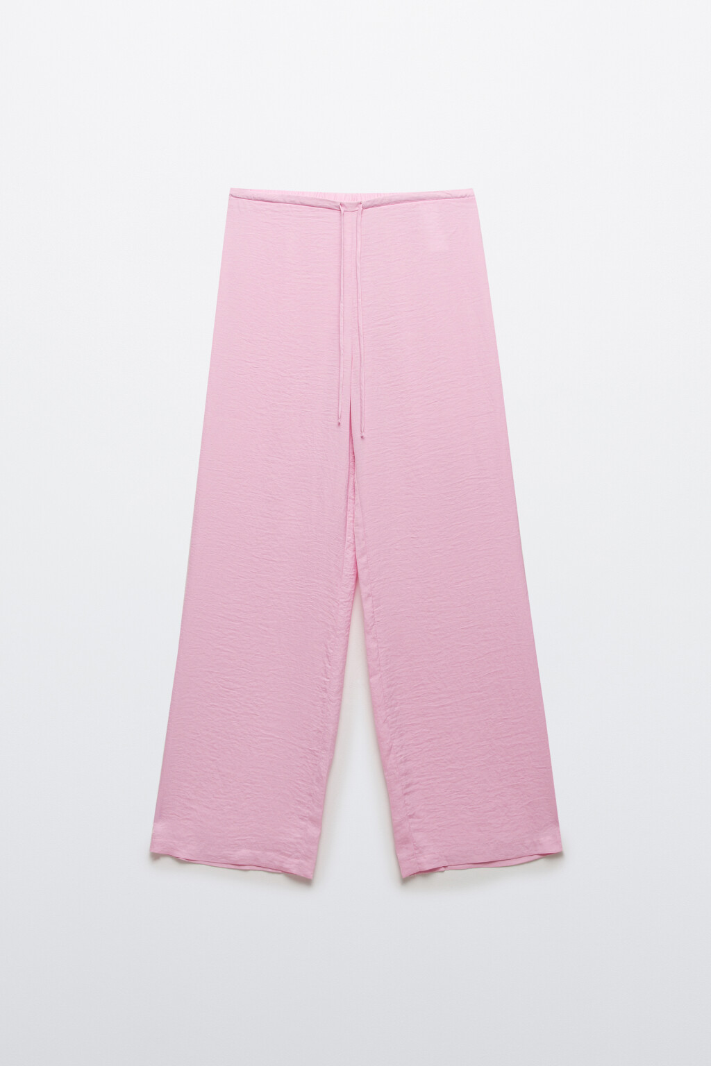 Брюки домашние с атласной фактурой - цвет розовый - 1