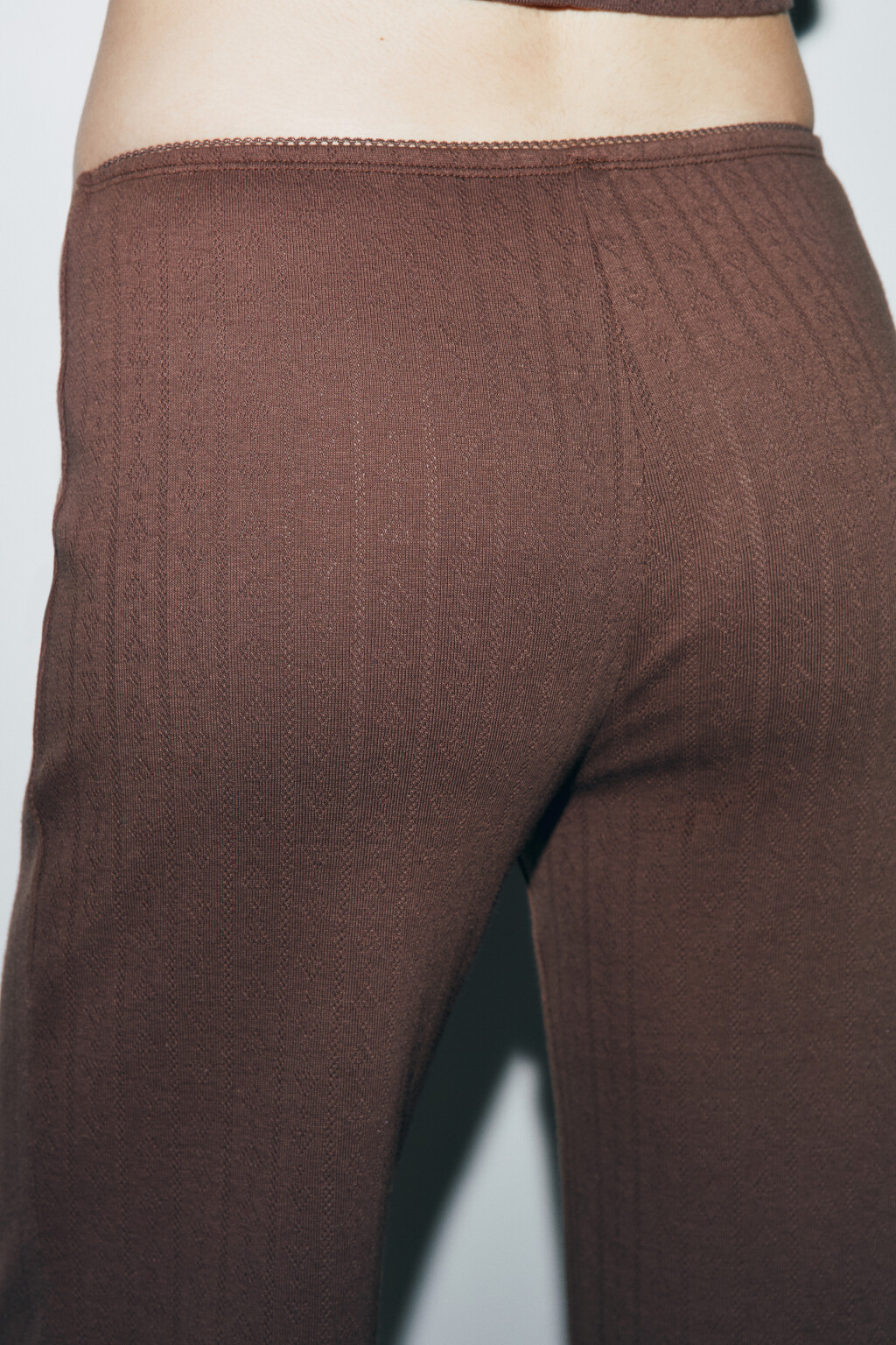 Брюки домашние хлопковые на пуговицах - цвет коричневый - 6