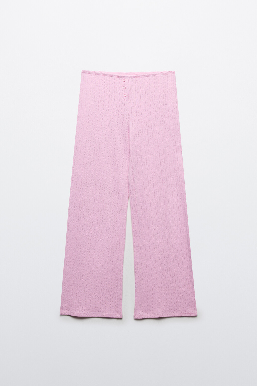 Брюки домашние хлопковые на пуговицах - цвет розовый - 1