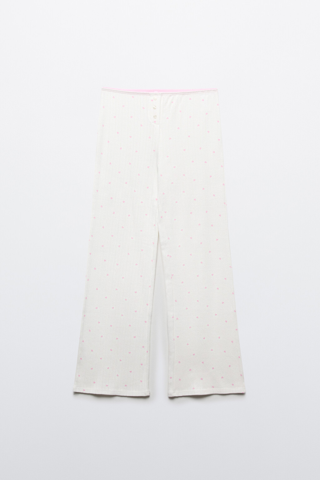 Брюки домашние хлопковые на пуговицах - цвет розовый - 1