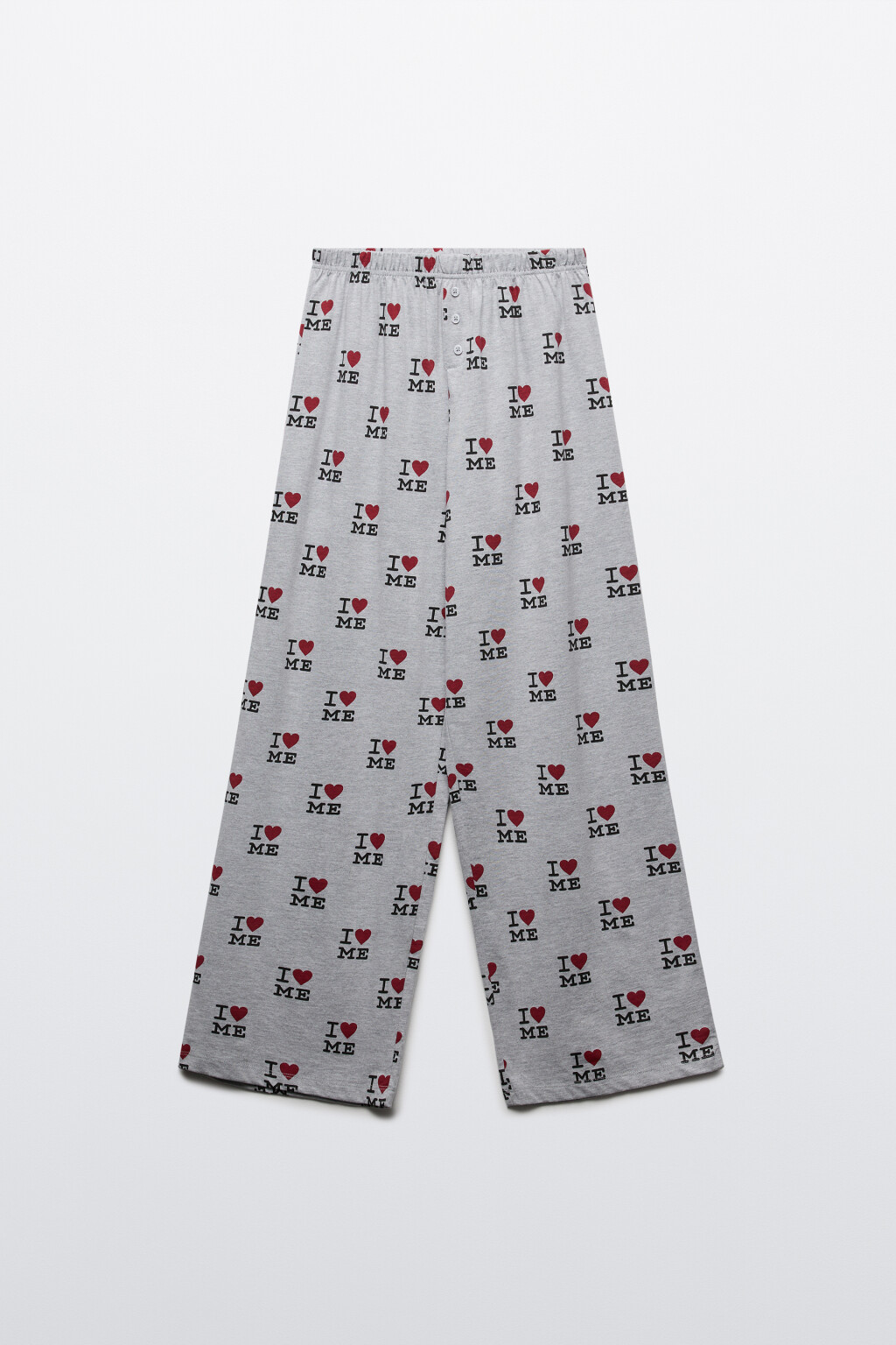 Брюки домашние с принтом - цвет серый - 1