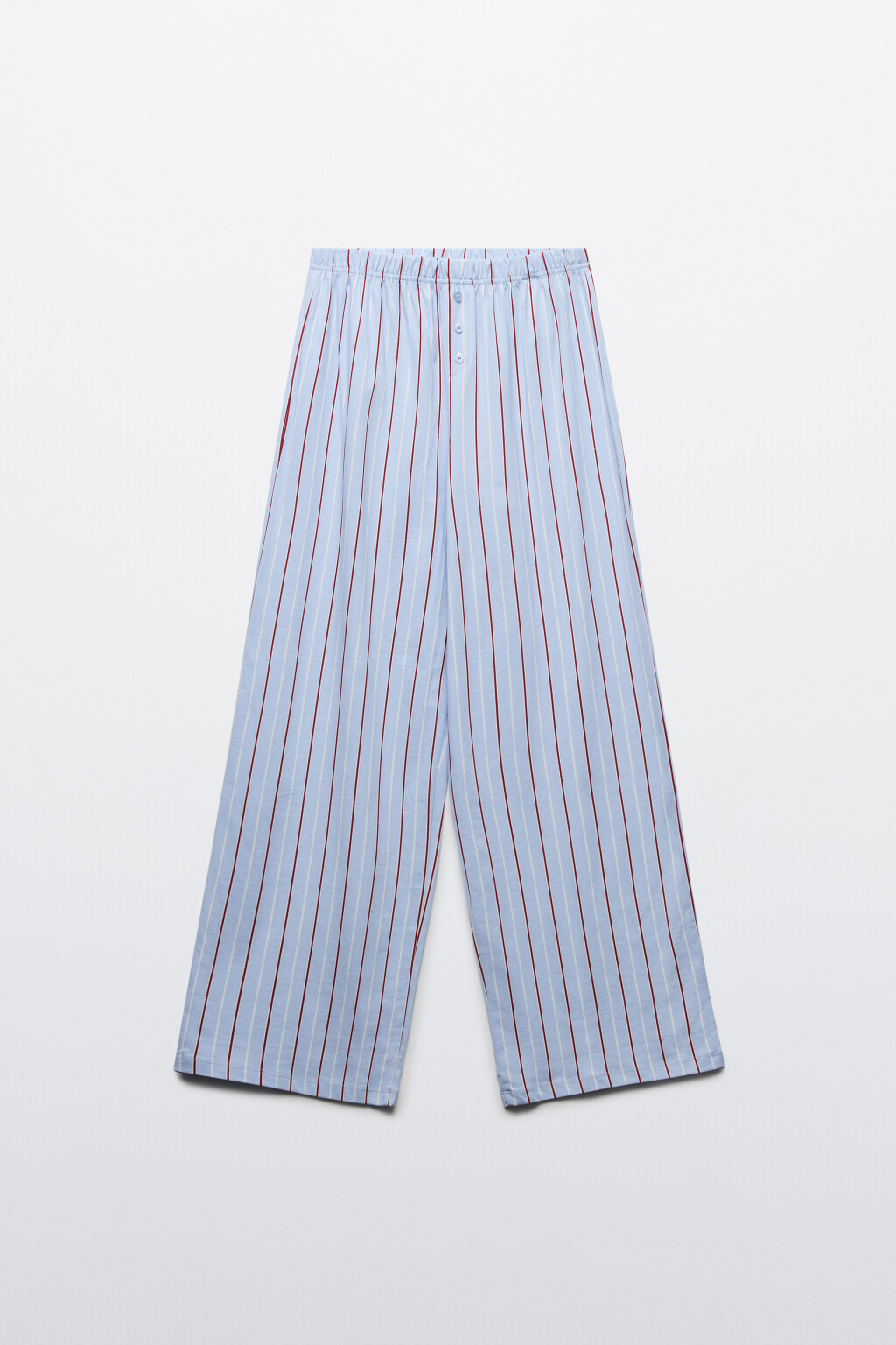 Брюки хлопковые домашние с принтом - цвет голубой - 1