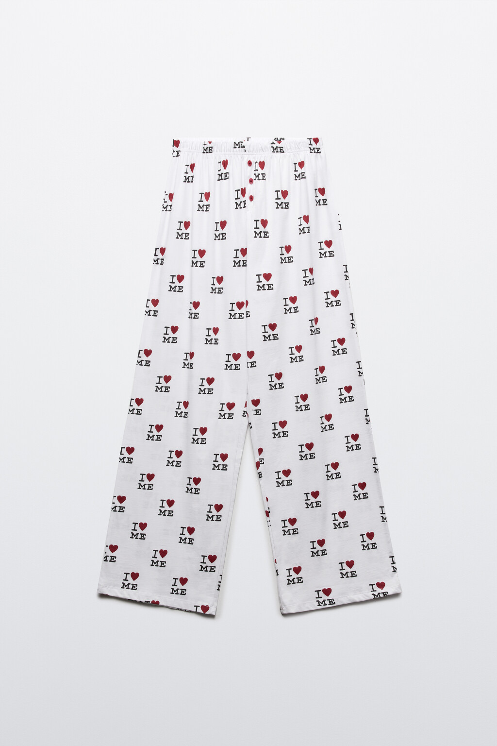 Брюки хлопковые домашние с принтом - цвет белый - 1