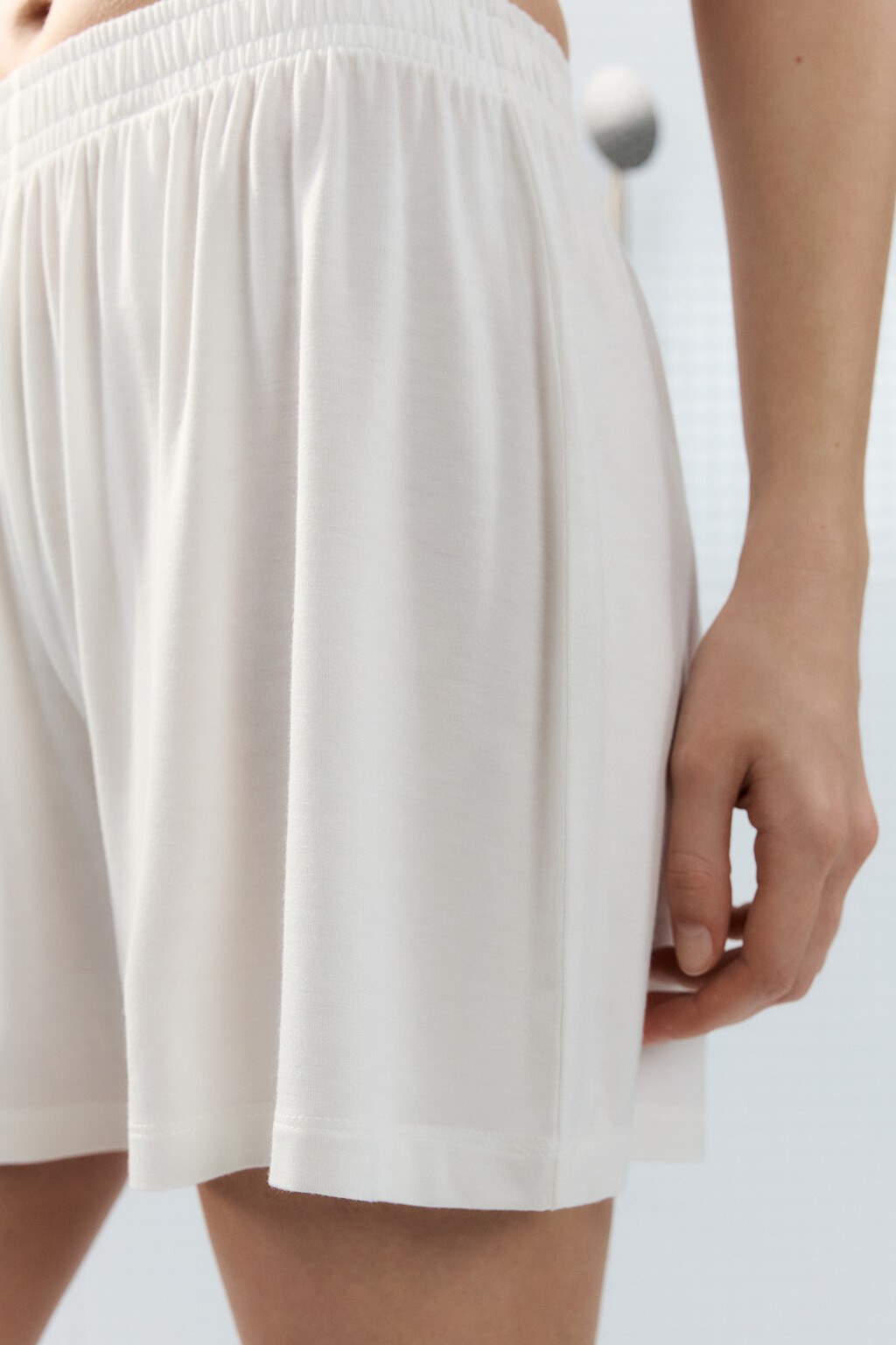 Шорты домашние вискозные со средней посадкой - цвет ванильный - 7