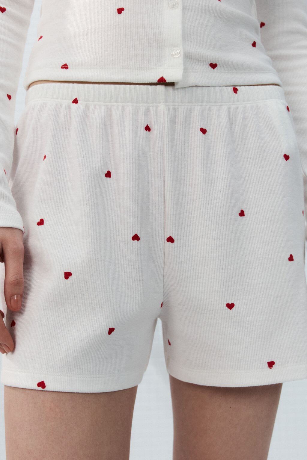 Шорты домашние в рубчик - цвет красный - 6