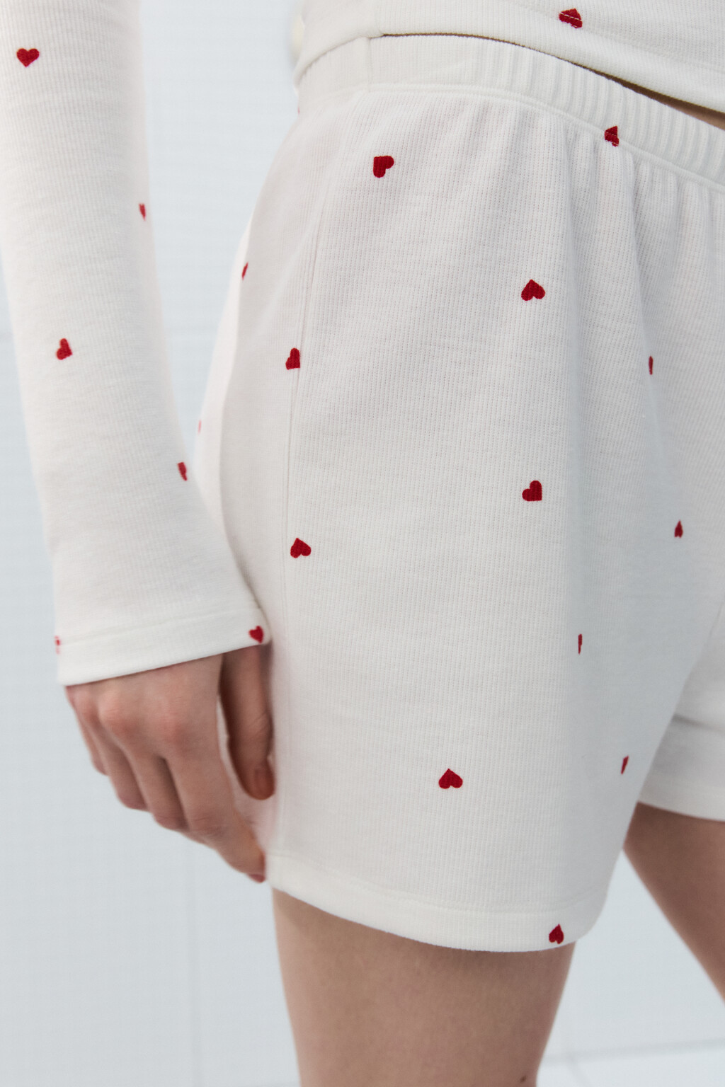 Шорты домашние в рубчик - цвет красный - 7