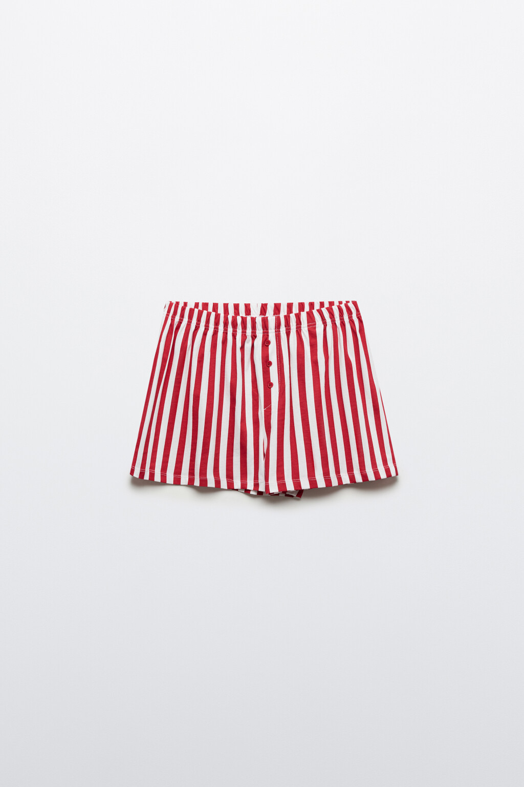 Шорты хлопковые домашние с принтом - цвет красный - 1