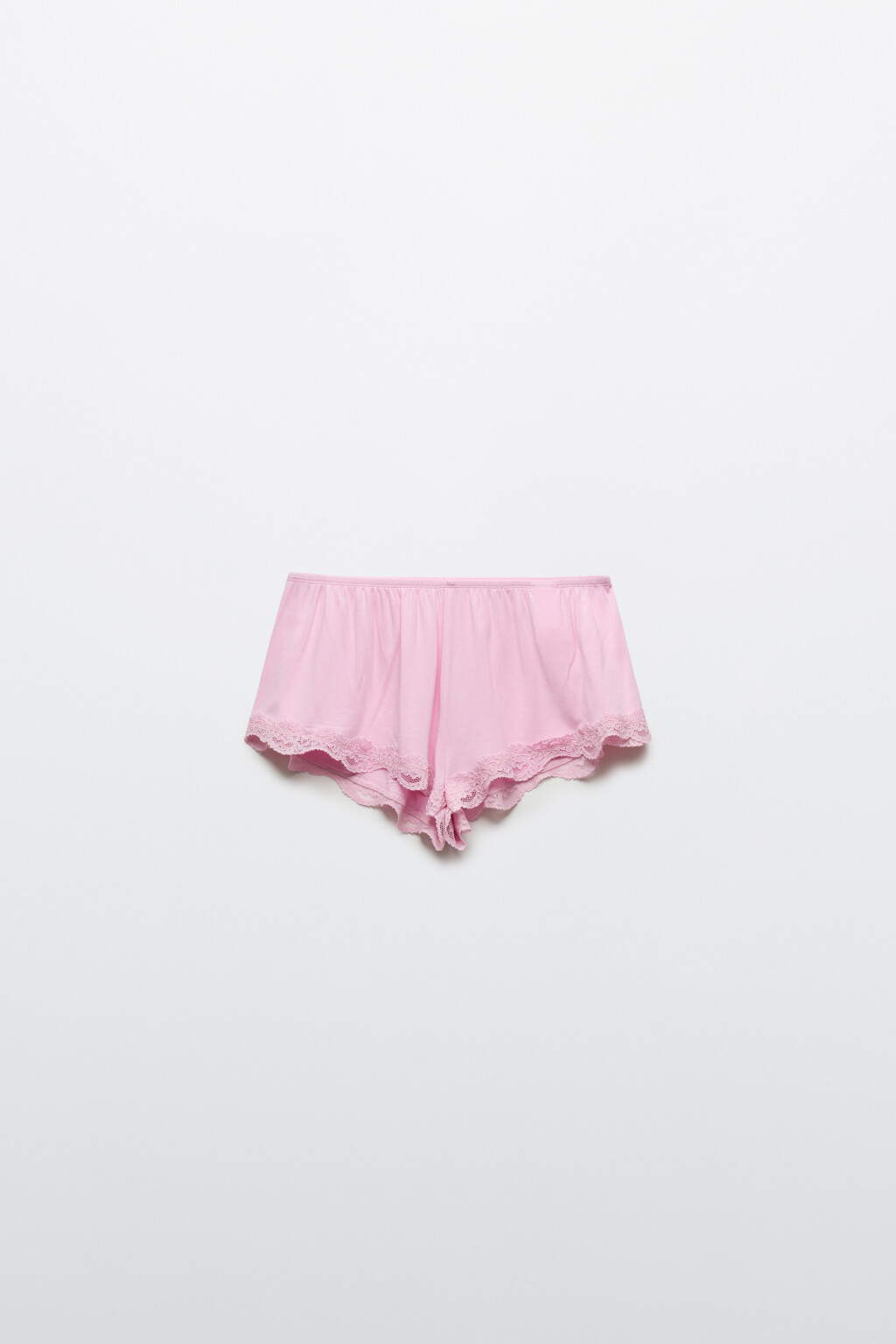 Шорты домашние вискозные с кружевом - цвет розовый - 8