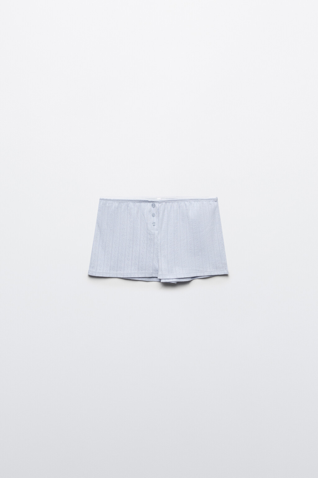 Шорты домашние хлопковые на пуговицах - цвет голубой - 7