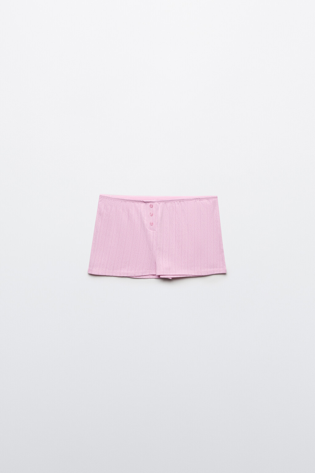 Шорты домашние хлопковые на пуговицах - цвет розовый - 1
