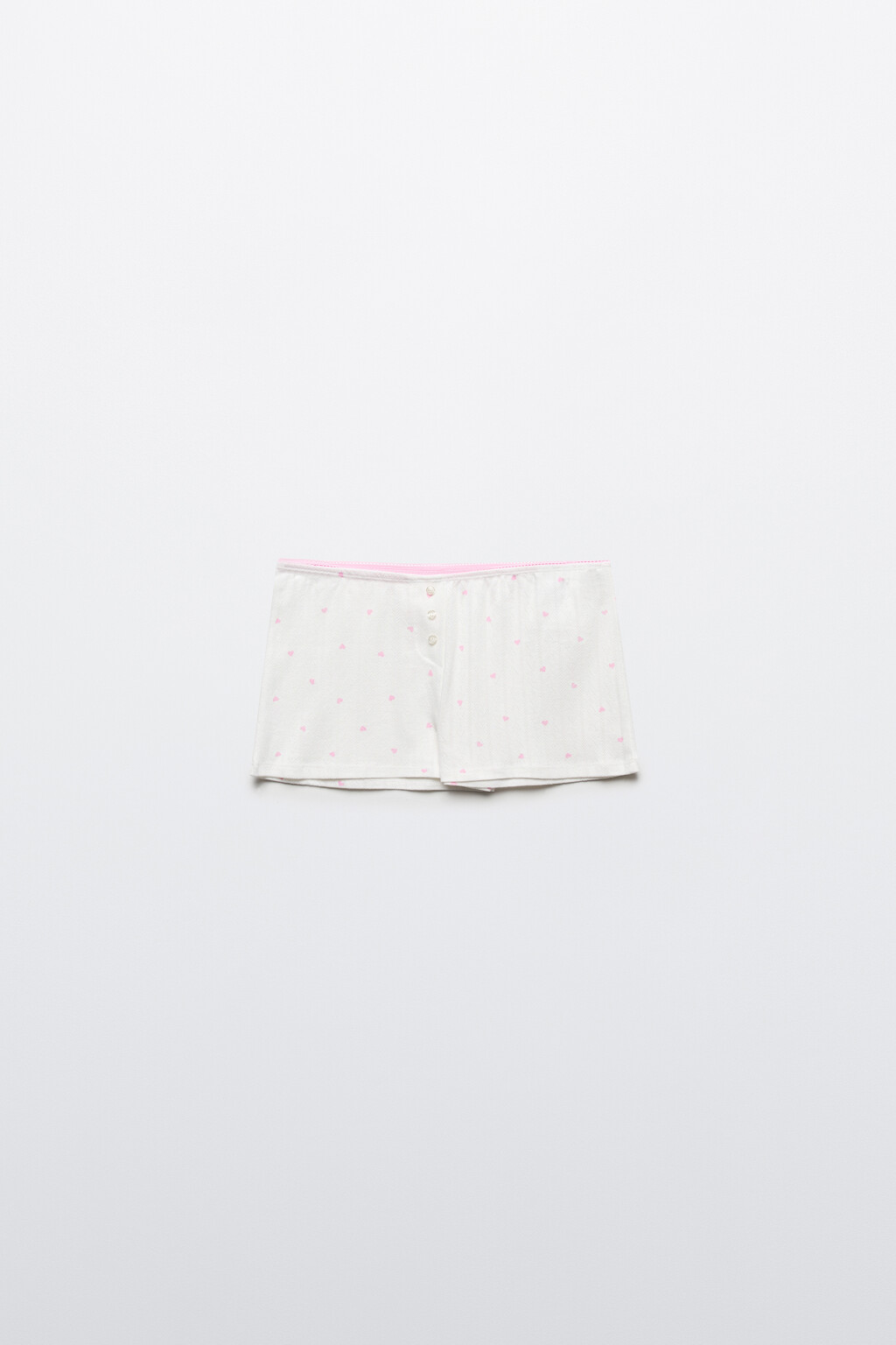 Шорты домашние хлопковые на пуговицах - цвет розовый - 1