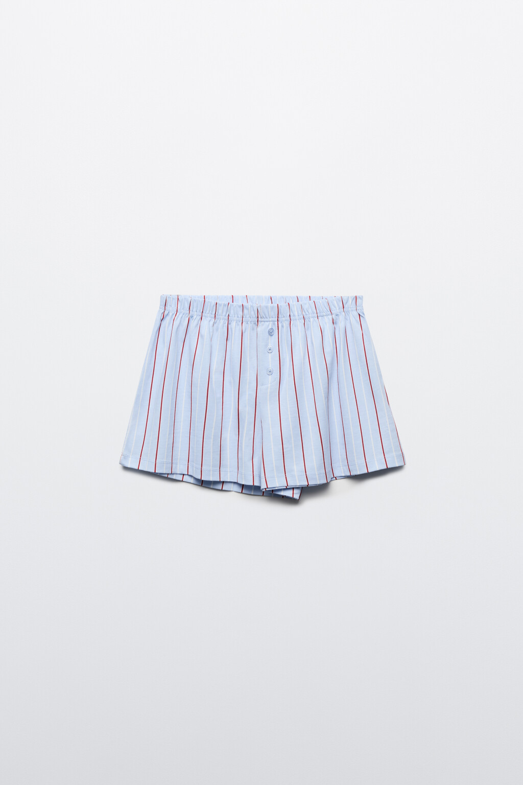 Шорты хлопковые домашние с принтом - цвет голубой - 1