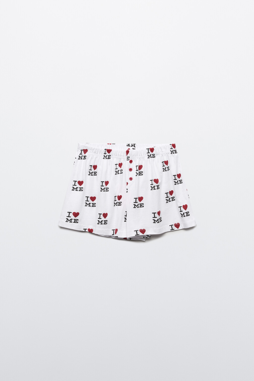 Шорты хлопковые домашние с принтом - цвет белый - 1