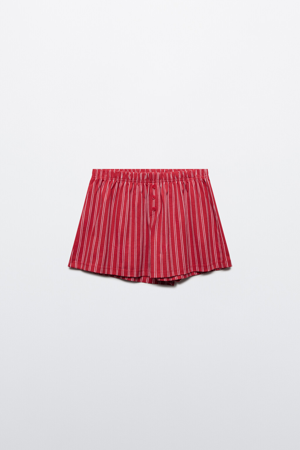 Шорты хлопковые домашние с принтом - цвет красный - 1