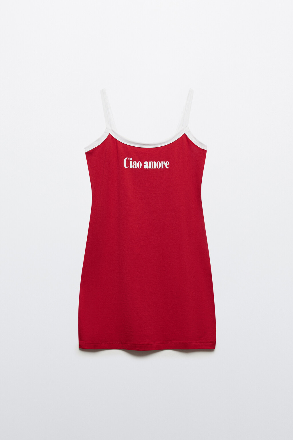 Платье-майка домашнее облегающее с принтом - цвет красный - 7