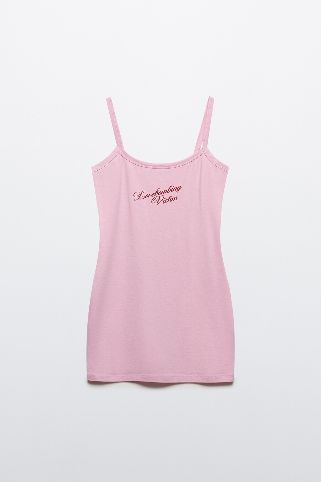 Платье-майка домашнее облегающее с принтом - цвет розовый - 7