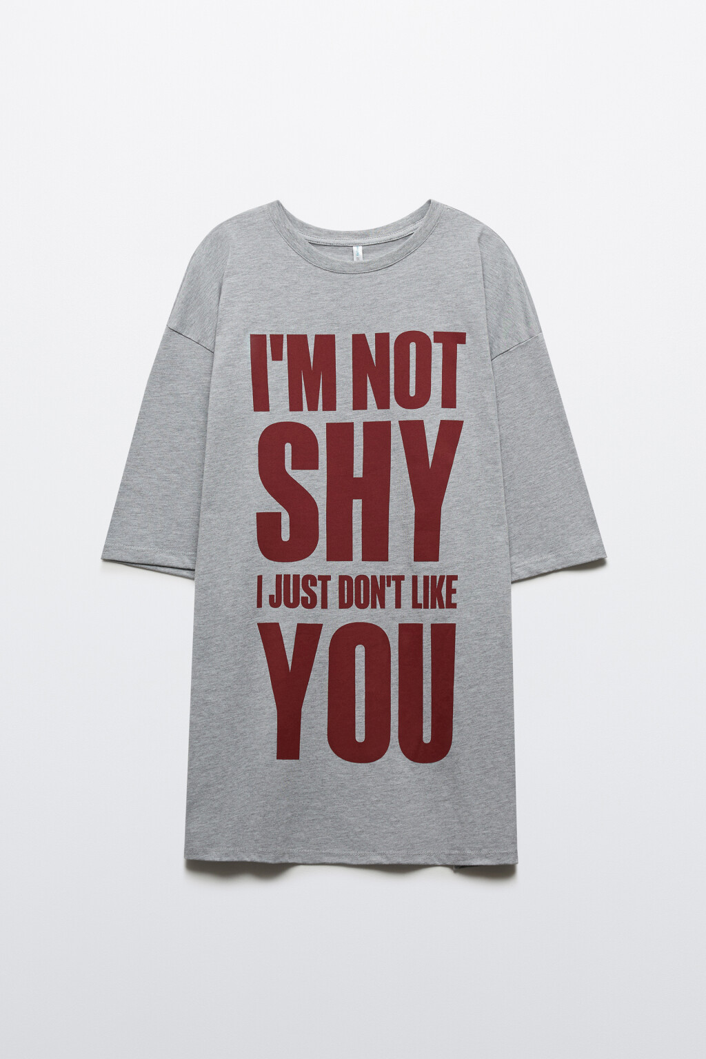 Платье-футболка домашнее с принтом - цвет серый - 1