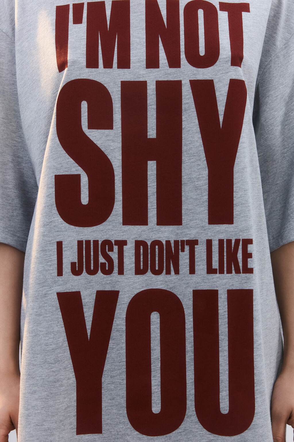 Платье-футболка домашнее с принтом - цвет серый - 6