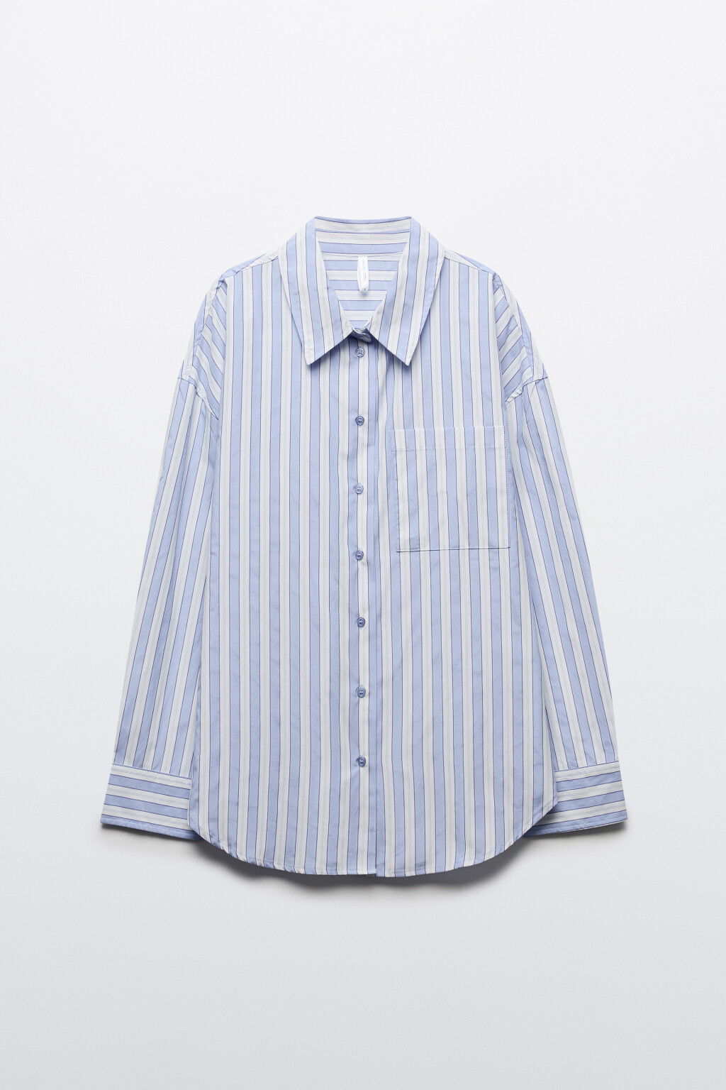Рубашка домашняя в полоску - цвет голубой - 1