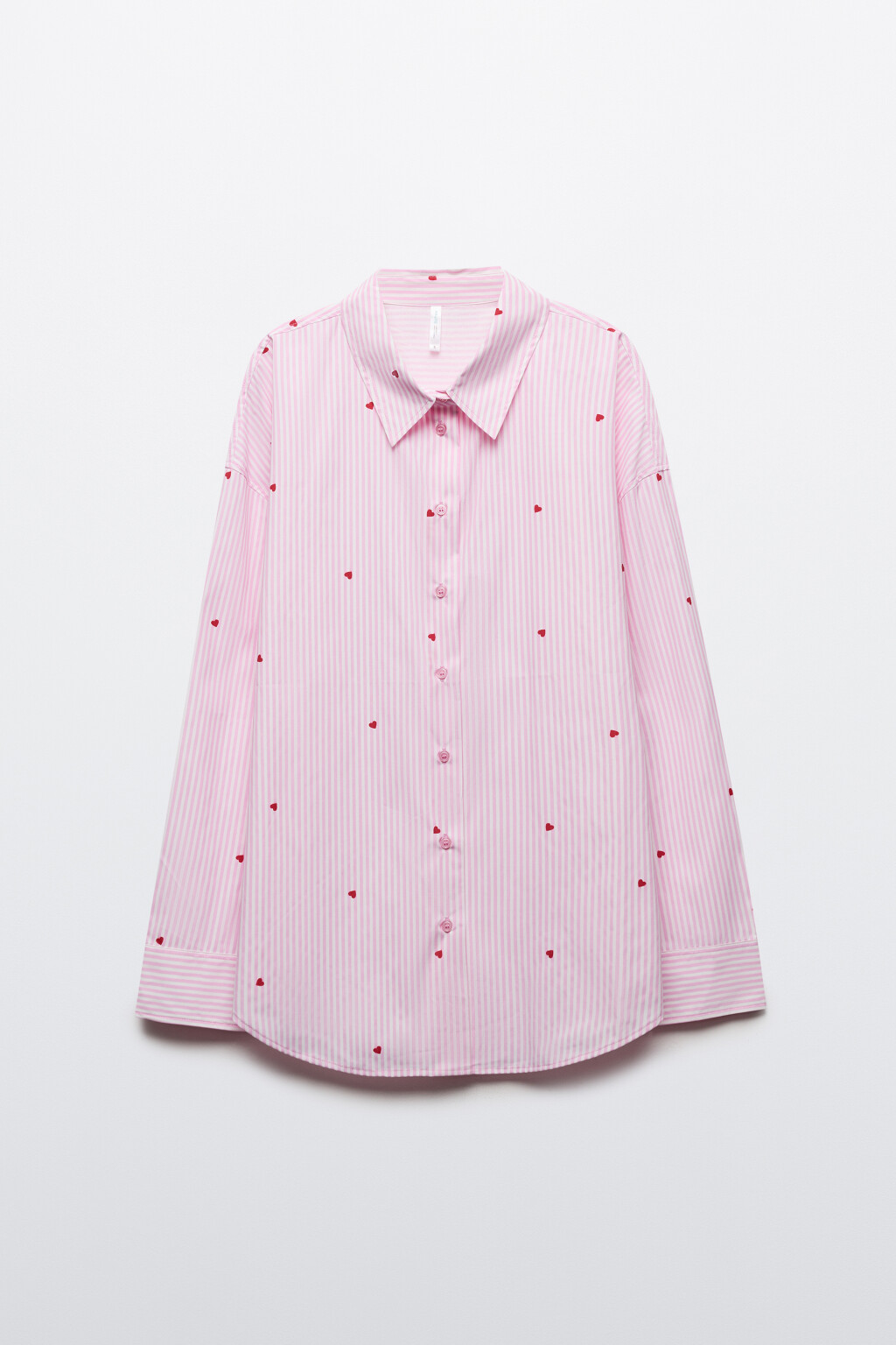 Рубашка домашняя в полоску - цвет красный - 1