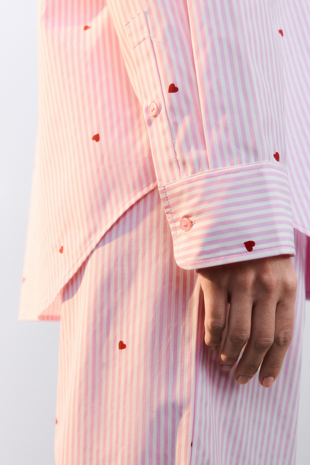 Рубашка домашняя в полоску - цвет красный - 6