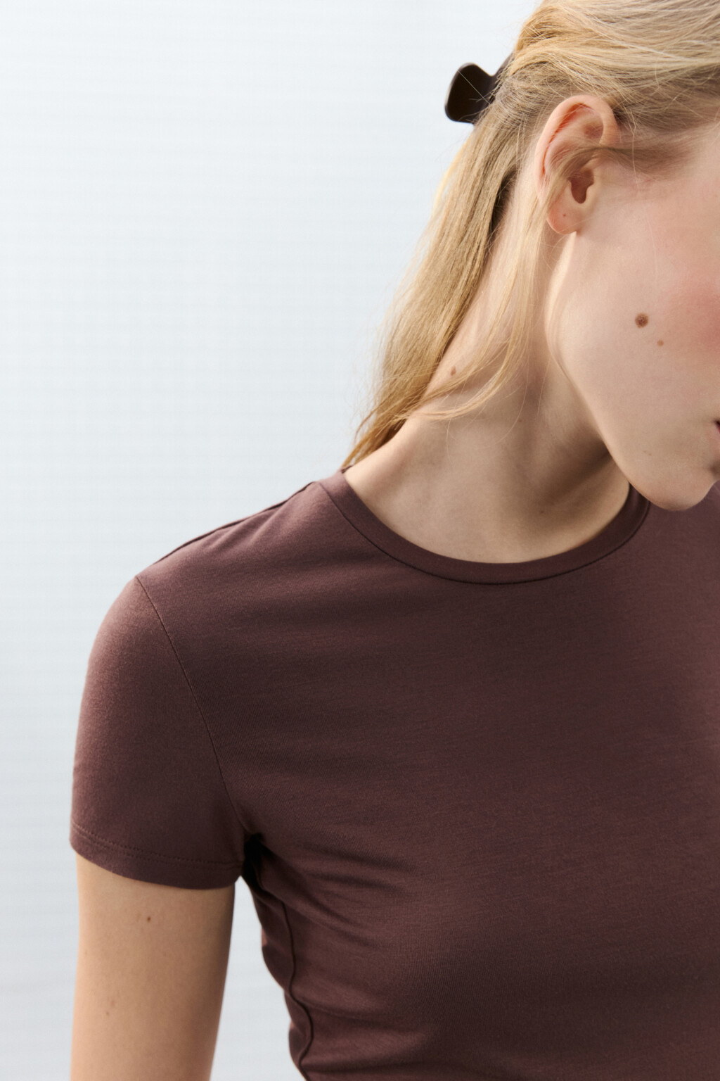 Футболка-топ домашняя укороченная - цвет коричневый - 6