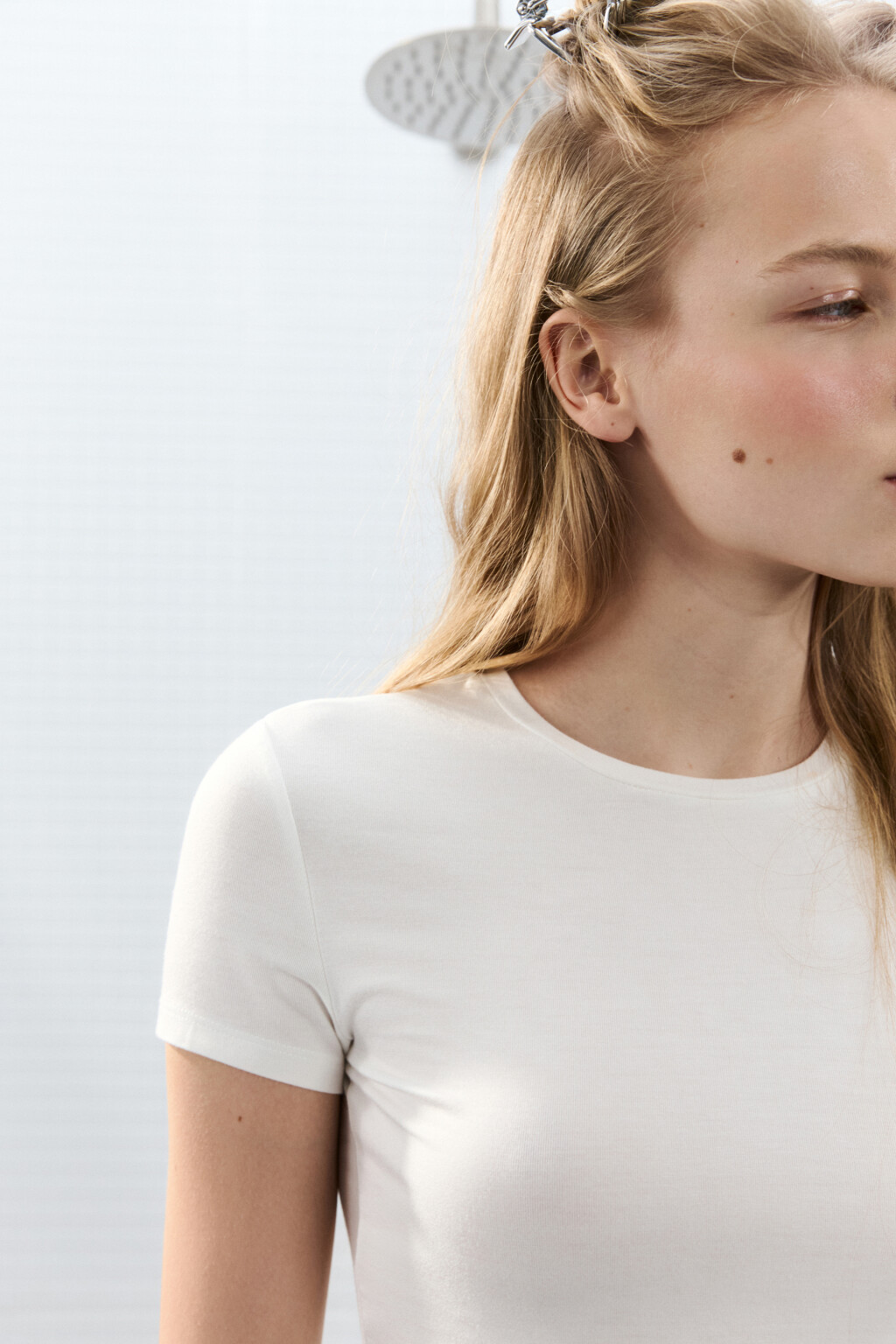 Футболка-топ домашняя укороченная - цвет ванильный - 6