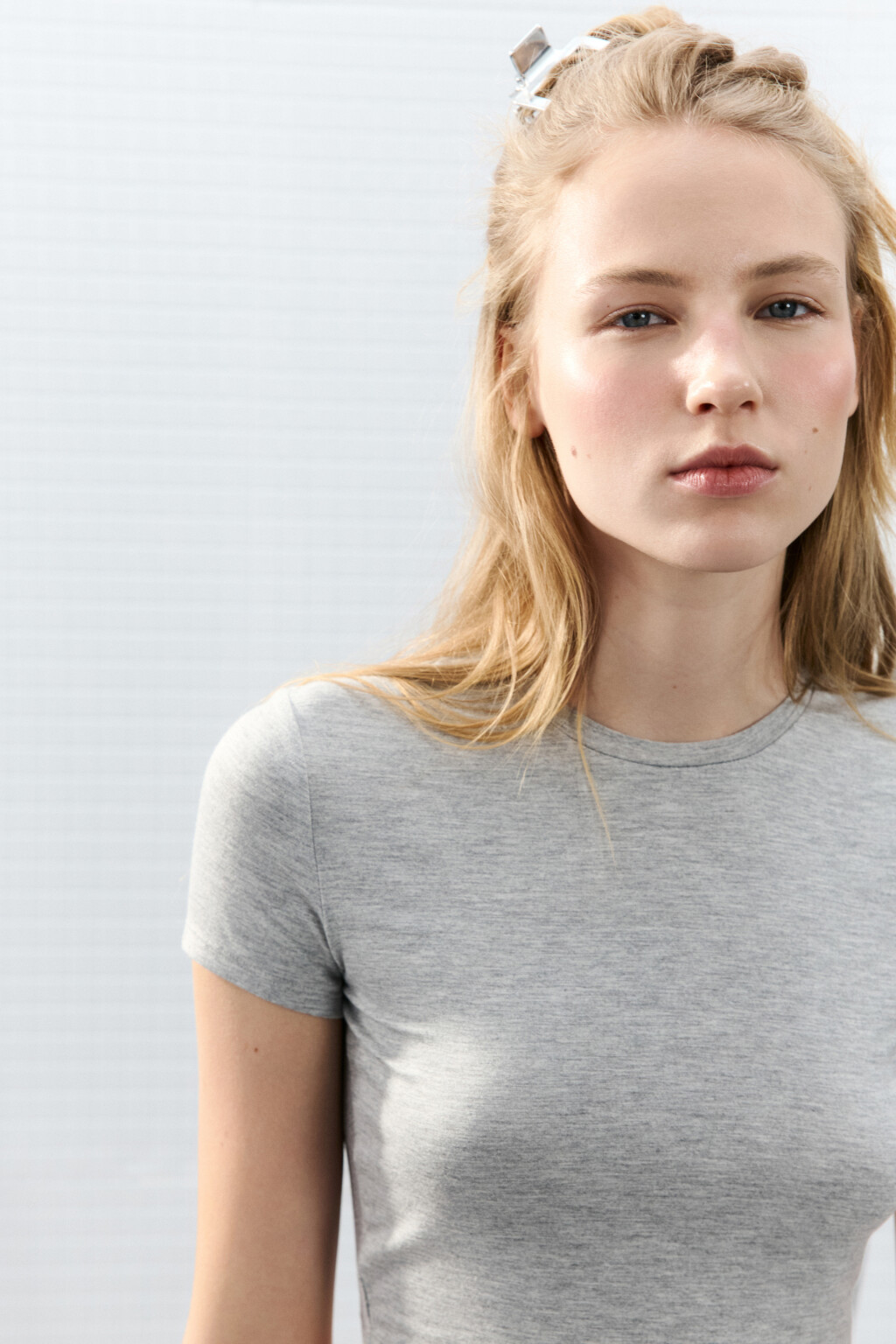 Футболка-топ домашняя укороченная - цвет серый - 6