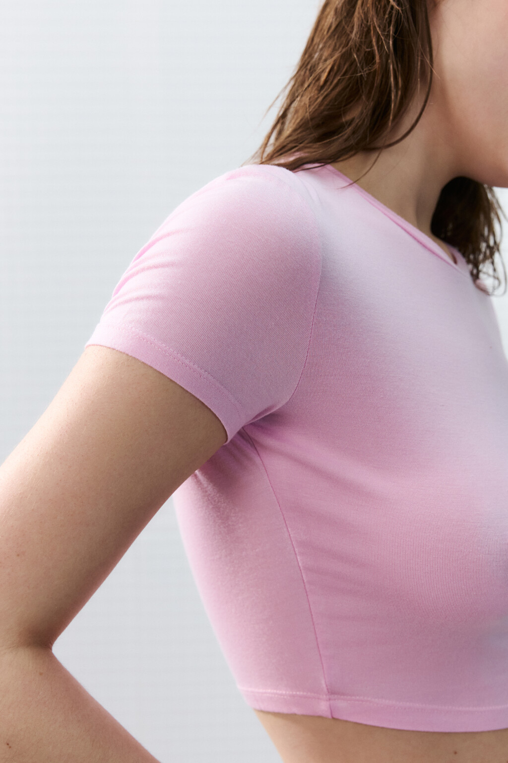 Футболка-топ домашняя укороченная - цвет розовый - 6