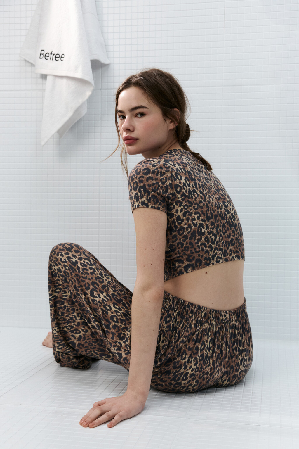 Футболка-топ домашняя укороченная - цвет мультиколор - 1