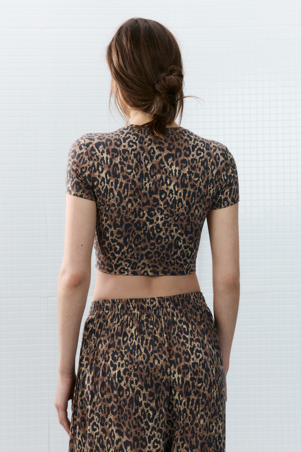 Футболка-топ домашняя укороченная - цвет мультиколор - 4