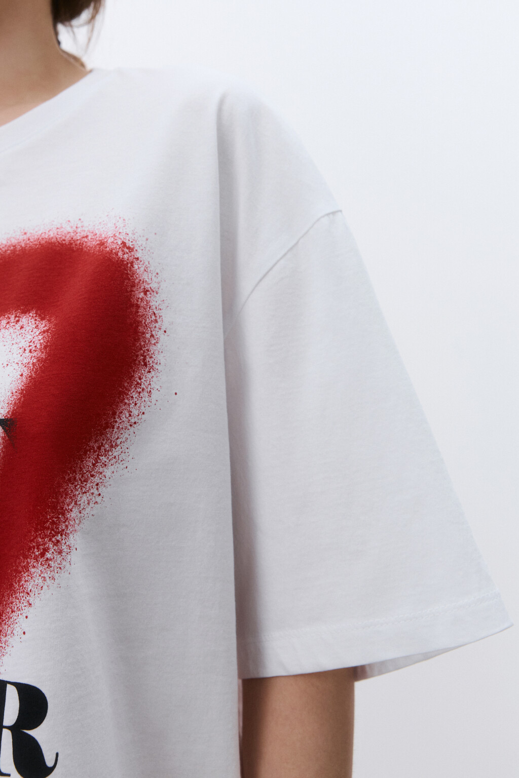 Футболка хлопковая домашняя с принтом - цвет белый - 5