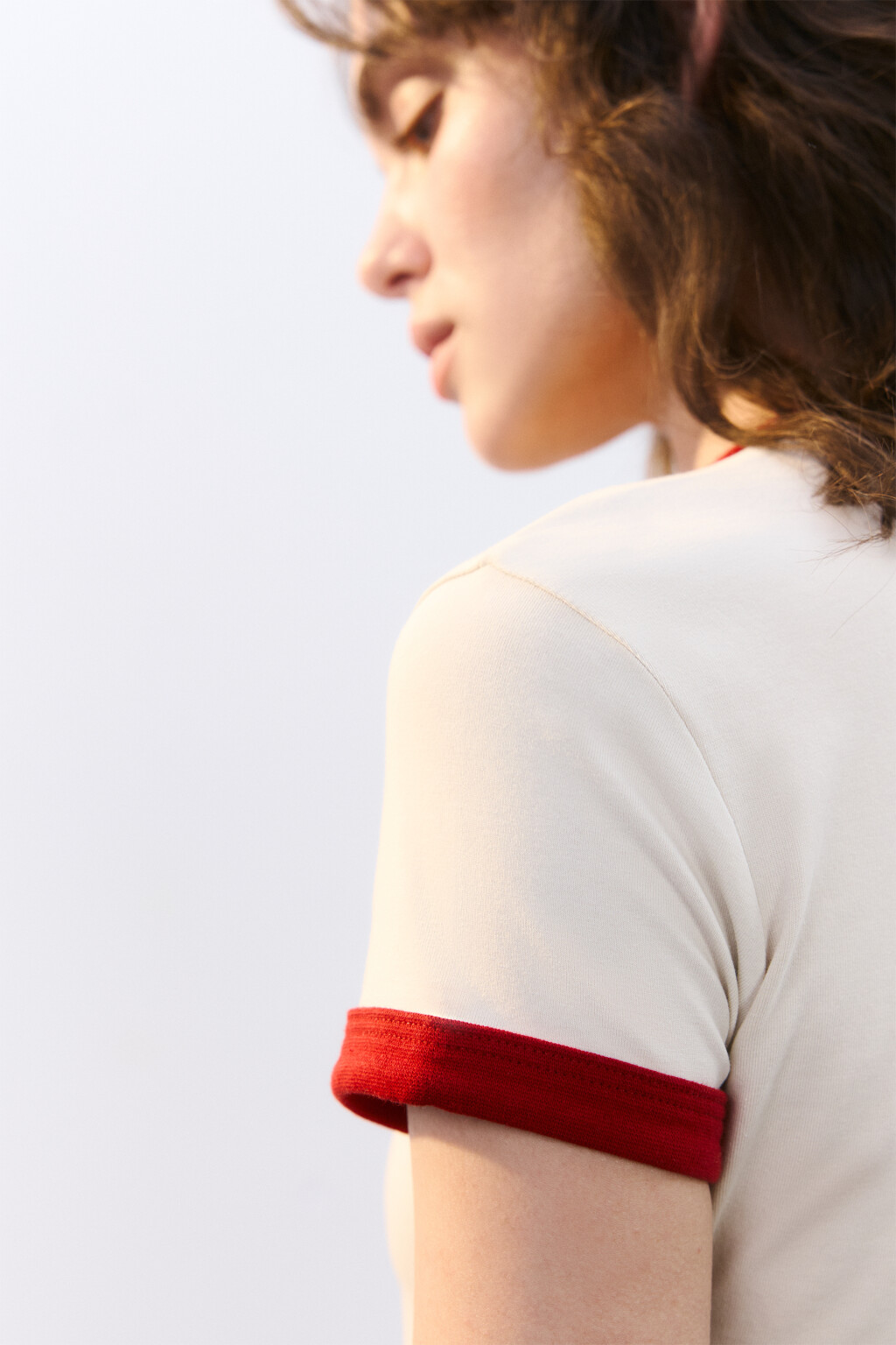 Футболка домашняя облегающая с принтом - цвет бежевый - 7