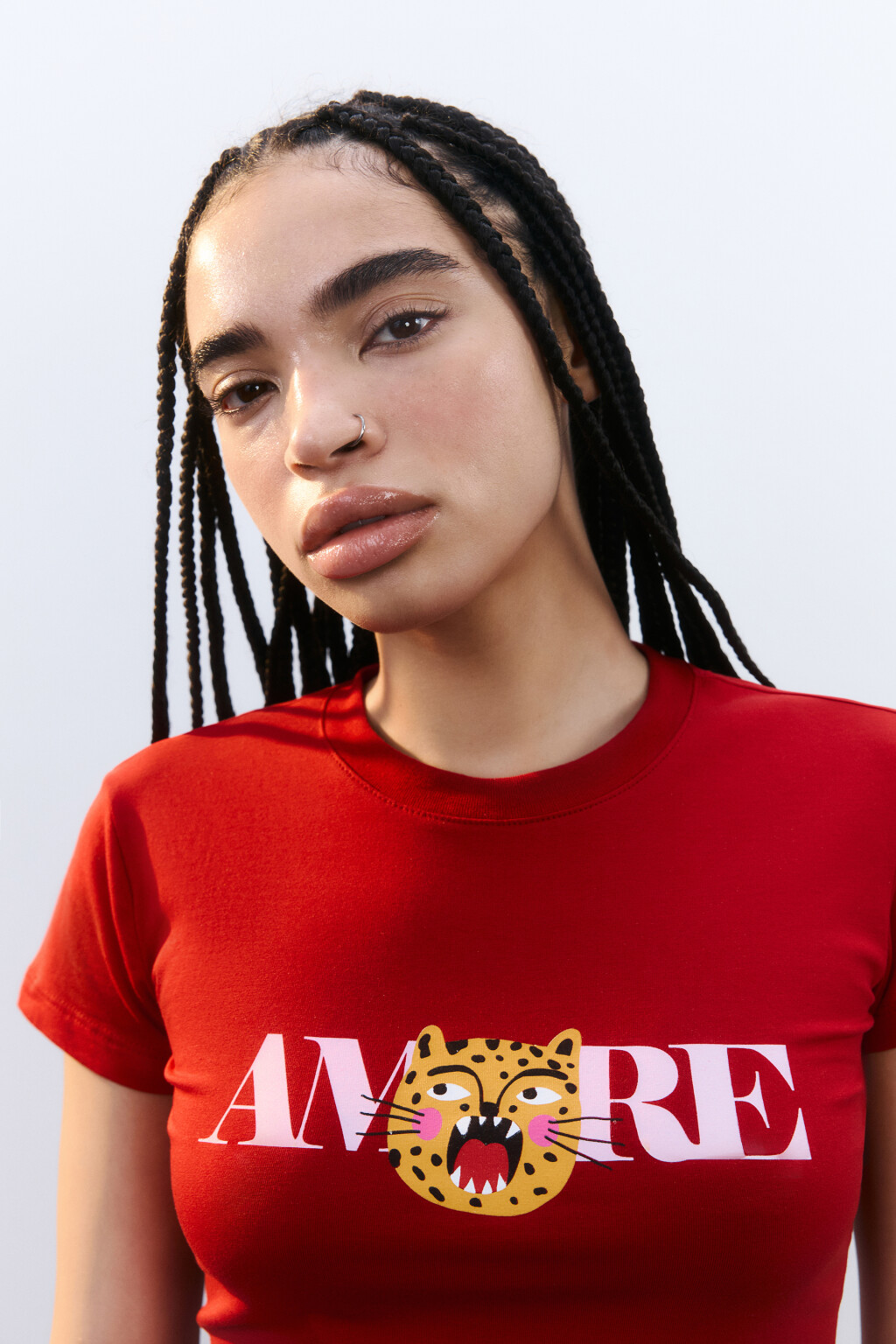 Футболка домашняя облегающая с принтом - цвет красный - 5