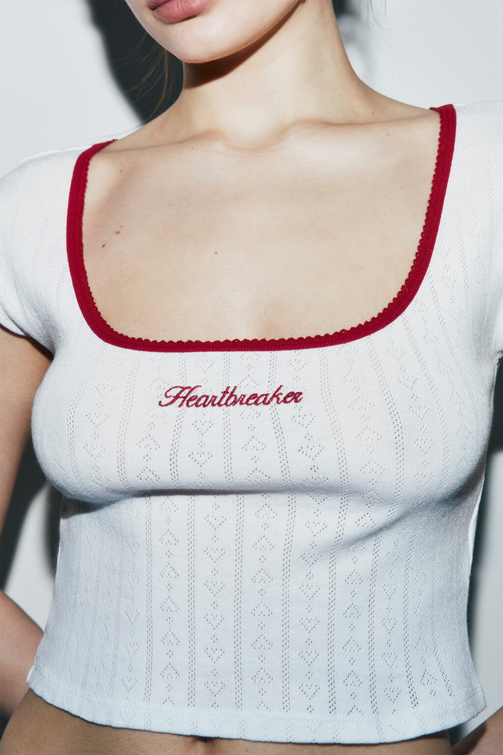 Футболка-топ домашняя приталенная с надписью - цвет ванильный - 5