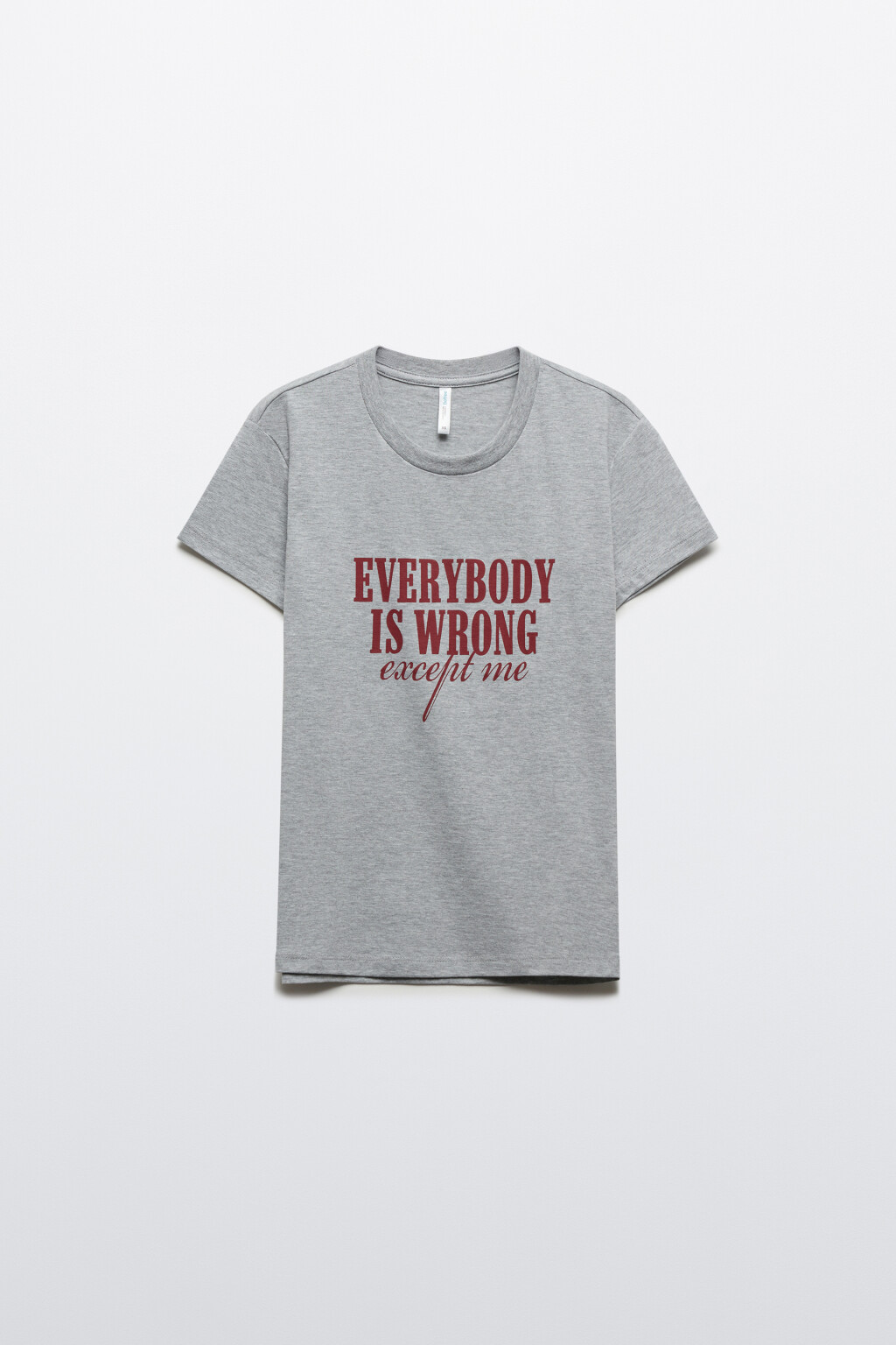 Футболка облегающая домашняя с надписью - цвет серый - 1