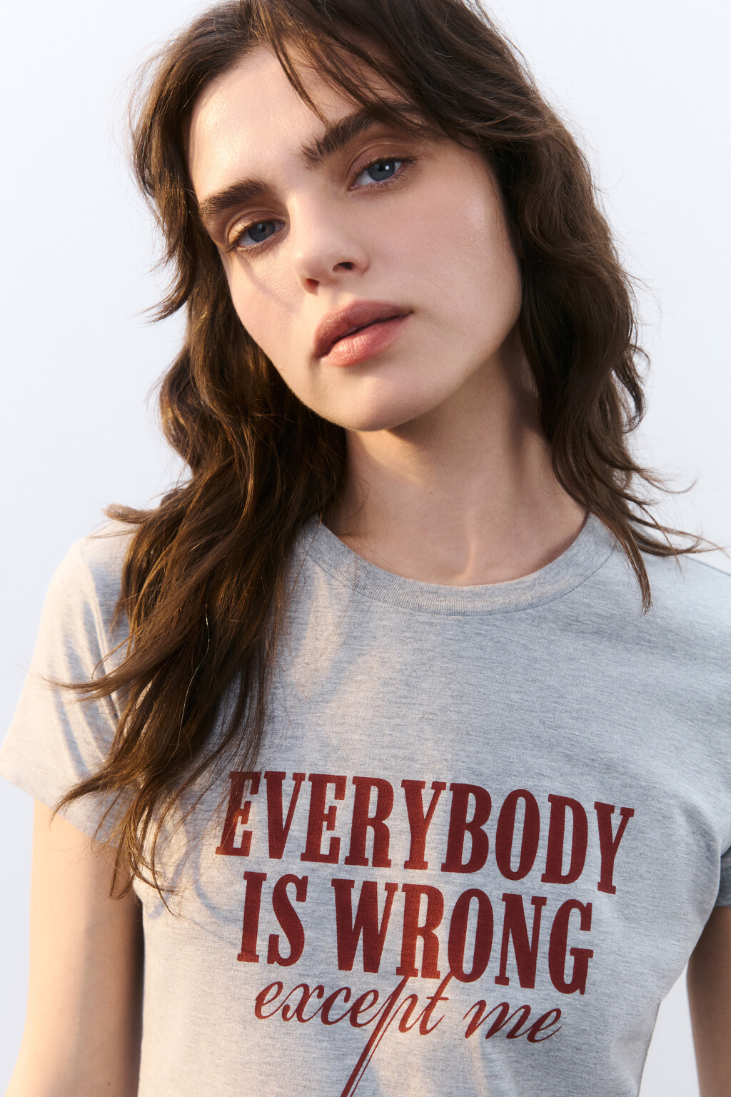 Футболка домашняя облегающая с принтом - цвет серый - 5