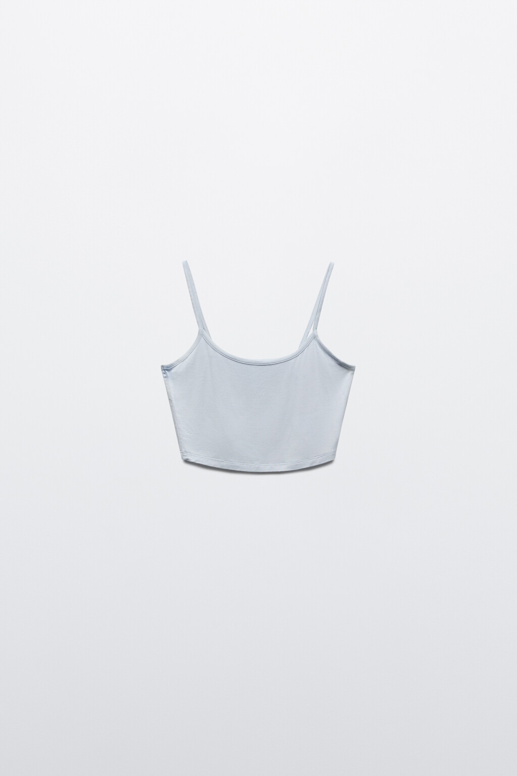 Майка-топ домашняя на тонких бретелях - цвет голубой - 1