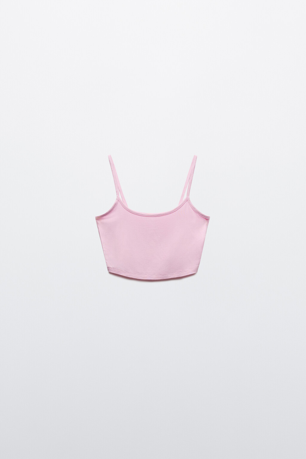 Майка-топ домашняя вискозная на тонких бретелях - цвет розовый - 1