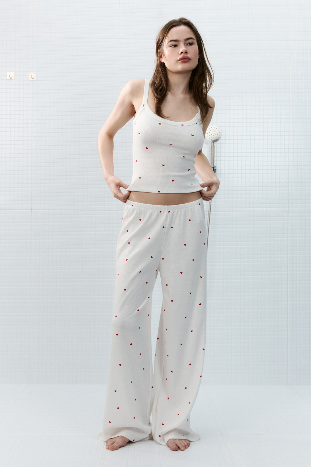 Майка облегающая в рубчик - цвет красный - 4