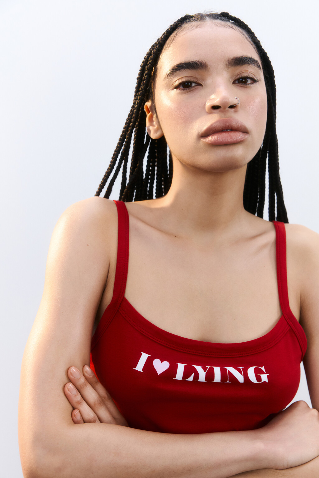 Майка-топ домашняя облегающая с принтом - цвет красный - 6