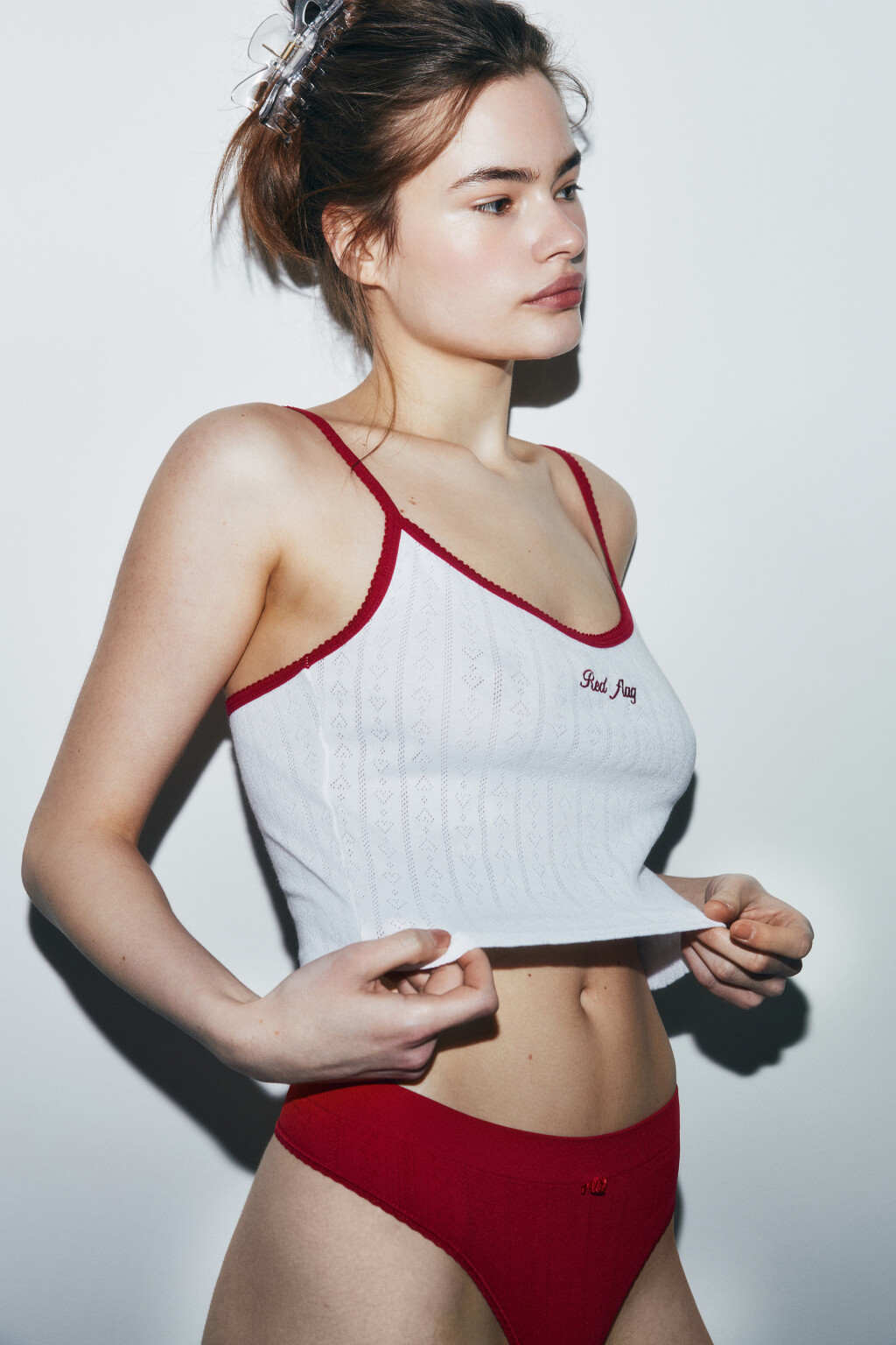 Майка-топ домашняя приталенная хлопковая - цвет ванильный - 1