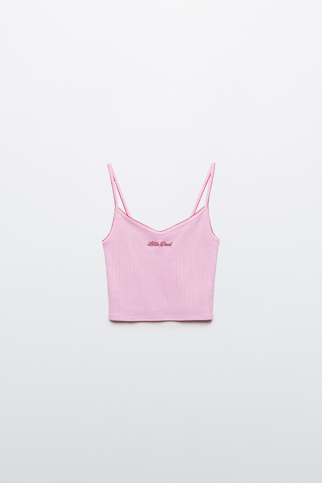 Майка-топ домашняя приталенная хлопковая - цвет розовый - 1