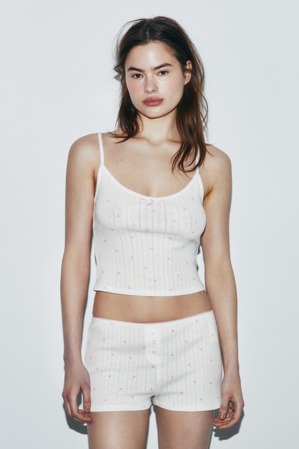 Майка-топ домашняя приталенная хлопковая - цвет розовый - 2