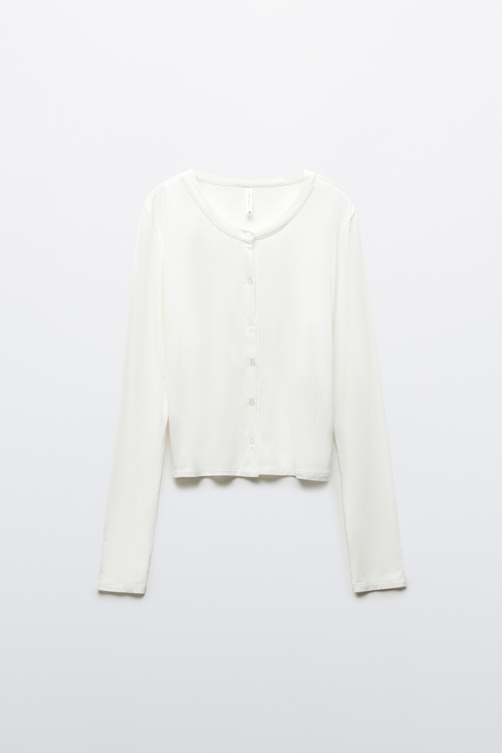 Лонгслив домашний вискозный на пуговицах - цвет ванильный - 7