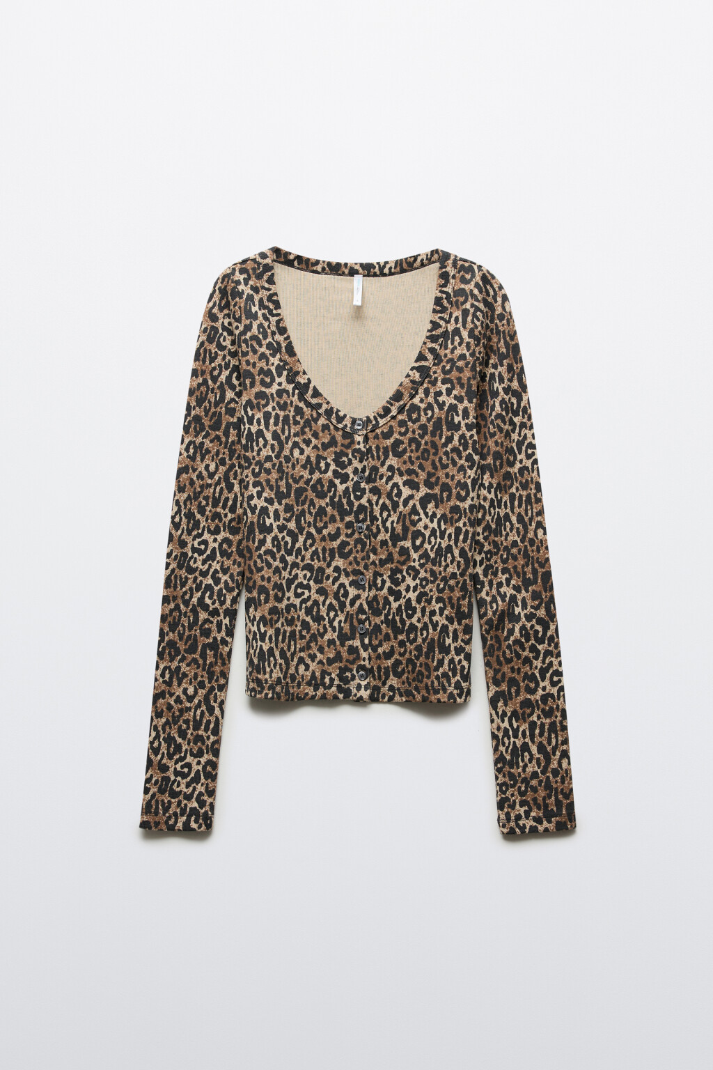 Кардиган домашний на пуговицах в рубчик - цвет мультиколор - 1